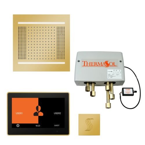 ThermaSol TT2 & HydroVive Total Wellness Package ThermaTouch2 Control, HydroVive Rainhead, SteamVection Steamhead, Digital Shower Valve - West Coast Saunas - TWPH1410US-PG