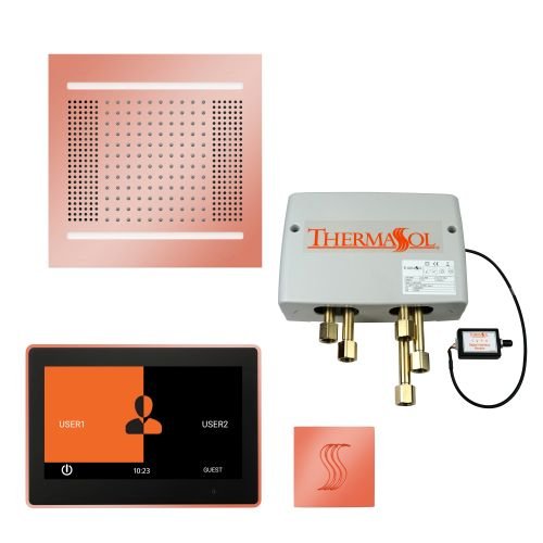 ThermaSol TT2 & HydroVive Total Wellness Package ThermaTouch2 Control, HydroVive Rainhead, SteamVection Steamhead, Digital Shower Valve - West Coast Saunas - TWPH1410US-COP