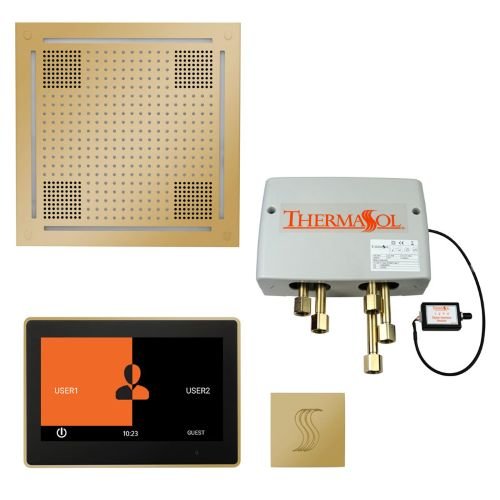 ThermaSol TT2 & HydroVive Total Wellness Package ThermaTouch2 Control, HydroVive Rainhead, SteamVection Steamhead, Digital Shower Valve - West Coast Saunas - TWPH10US-PB