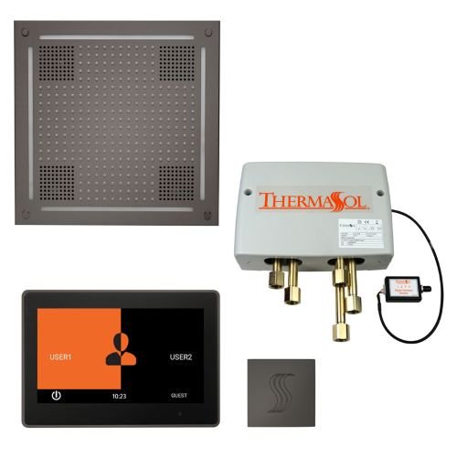 ThermaSol TT2 & HydroVive Total Wellness Package ThermaTouch2 Control, HydroVive Rainhead, SteamVection Steamhead, Digital Shower Valve - West Coast Saunas - TWPH10US-BN