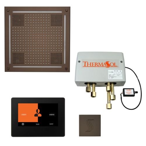 ThermaSol TT2 & HydroVive Total Wellness Package ThermaTouch2 Control, HydroVive Rainhead, SteamVection Steamhead, Digital Shower Valve - West Coast Saunas - TWPH7S-ORB