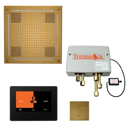 ThermaSol TT2 & HydroVive Total Wellness Package ThermaTouch2 Control, HydroVive Rainhead, SteamVection Steamhead, Digital Shower Valve - West Coast Saunas - TWPH7S-AB