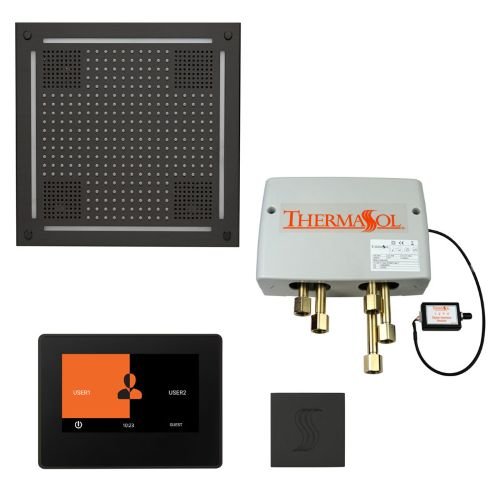 ThermaSol TT2 & HydroVive Total Wellness Package ThermaTouch2 Control, HydroVive Rainhead, SteamVection Steamhead, Digital Shower Valve - West Coast Saunas - TWPH7S-MB