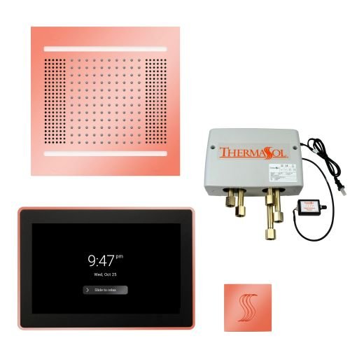 ThermaSol TT2 & HydroVive Total Wellness Package ThermaTouch2 Control, HydroVive Rainhead, SteamVection Steamhead, Digital Shower Valve - West Coast Saunas - TWPH1415US-COP