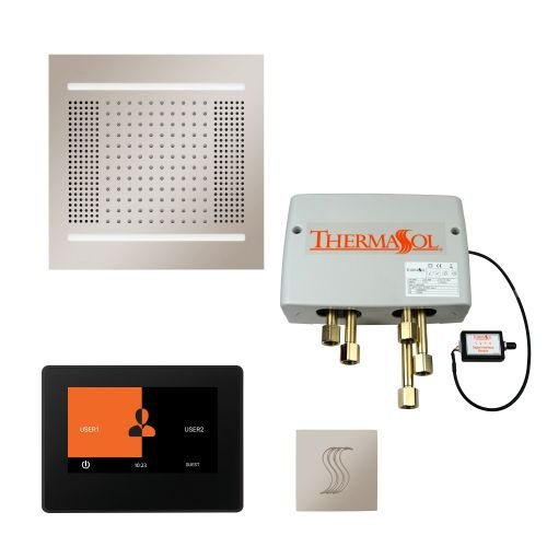 ThermaSol TT2 & HydroVive Total Wellness Package ThermaTouch2 Control, HydroVive Rainhead, SteamVection Steamhead, Digital Shower Valve - West Coast Saunas - TWPH147S-PN