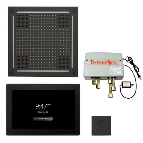 ThermaSol TT2 & HydroVive Total Wellness Package ThermaTouch2 Control, HydroVive Rainhead, SteamVection Steamhead, Digital Shower Valve - West Coast Saunas - TWPH15US-MB