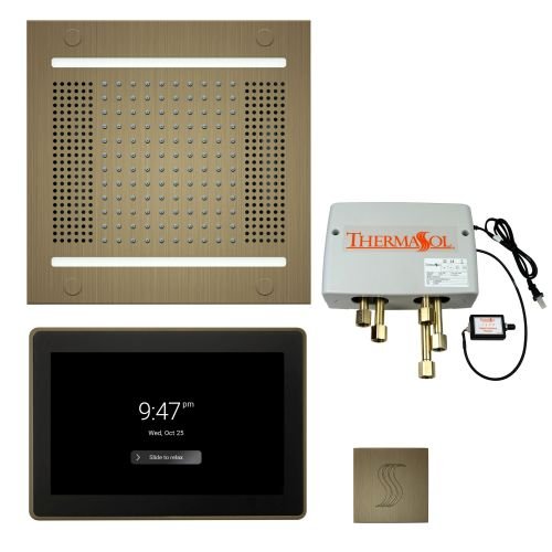 ThermaSol TT2 & HydroVive Total Wellness Package ThermaTouch2 Control, HydroVive Rainhead, SteamVection Steamhead, Digital Shower Valve - West Coast Saunas - TWPH1415US-AB