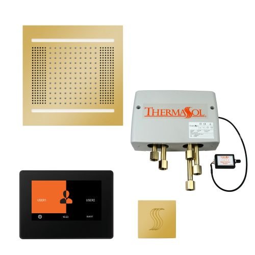 ThermaSol TT2 & HydroVive Total Wellness Package ThermaTouch2 Control, HydroVive Rainhead, SteamVection Steamhead, Digital Shower Valve - West Coast Saunas - TWPH147S-PG