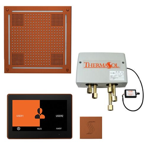 ThermaSol TT2 & HydroVive Total Wellness Package ThermaTouch2 Control, HydroVive Rainhead, SteamVection Steamhead, Digital Shower Valve - West Coast Saunas - TWPH10US-ACOP