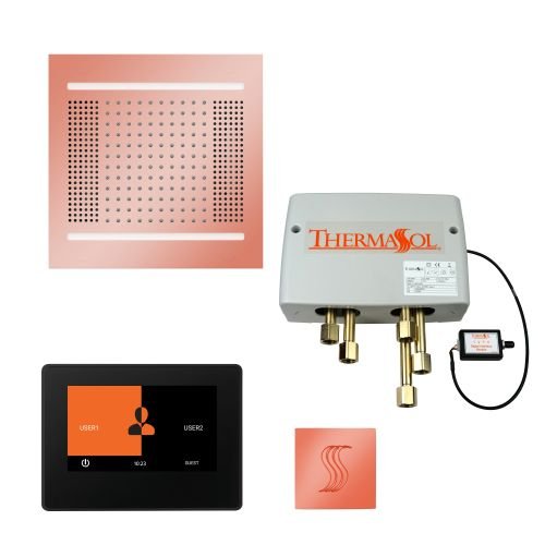 ThermaSol TT2 & HydroVive Total Wellness Package ThermaTouch2 Control, HydroVive Rainhead, SteamVection Steamhead, Digital Shower Valve - West Coast Saunas - TWPH147S-COP