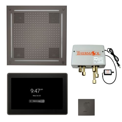 ThermaSol TT2 & HydroVive Total Wellness Package ThermaTouch2 Control, HydroVive Rainhead, SteamVection Steamhead, Digital Shower Valve - West Coast Saunas - TWPH15US-BN