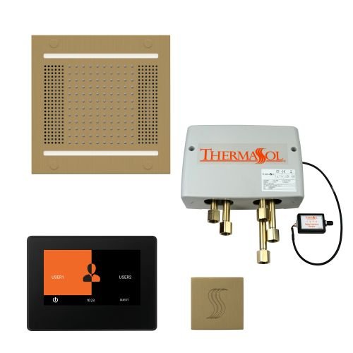 ThermaSol TT2 & HydroVive Total Wellness Package ThermaTouch2 Control, HydroVive Rainhead, SteamVection Steamhead, Digital Shower Valve - West Coast Saunas - TWPH147S-SB