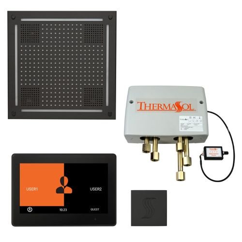 ThermaSol TT2 & HydroVive Total Wellness Package ThermaTouch2 Control, HydroVive Rainhead, SteamVection Steamhead, Digital Shower Valve - West Coast Saunas - TWPH10US-MB