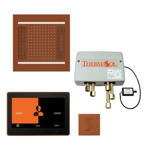 ThermaSol TT2 & HydroVive Total Wellness Package ThermaTouch2 Control, HydroVive Rainhead, SteamVection Steamhead, Digital Shower Valve - West Coast Saunas - TWPH1410US-ACOP