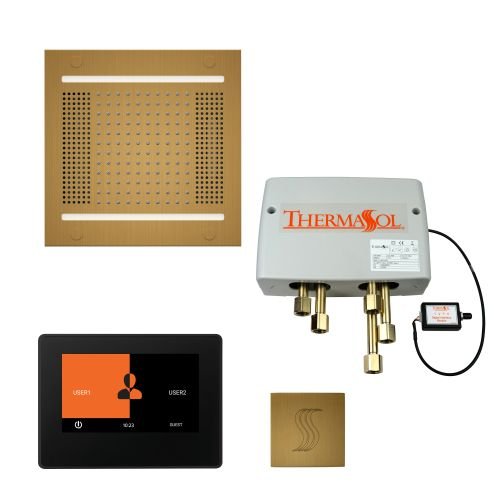 ThermaSol TT2 & HydroVive Total Wellness Package ThermaTouch2 Control, HydroVive Rainhead, SteamVection Steamhead, Digital Shower Valve - West Coast Saunas - TWPH147S-AB