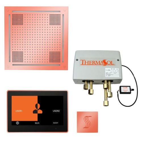 ThermaSol TT2 & HydroVive Total Wellness Package ThermaTouch2 Control, HydroVive Rainhead, SteamVection Steamhead, Digital Shower Valve - West Coast Saunas - TWPH10US-COP