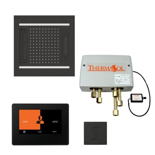 ThermaSol TT2 & HydroVive Total Wellness Package ThermaTouch2 Control, HydroVive Rainhead, SteamVection Steamhead, Digital Shower Valve - West Coast Saunas - TWPH147S-MB