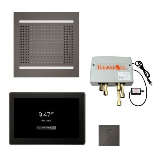 ThermaSol TT2 & HydroVive Total Wellness Package ThermaTouch2 Control, HydroVive Rainhead, SteamVection Steamhead, Digital Shower Valve - West Coast Saunas - TWPH1415US-BN
