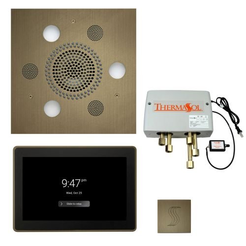 ThermaSol TT2 & Serenity Total Wellness Package ThermaTouch2 Control, Serenity Advanced Rainhead, SteamVection Steamhead, Digital Shower Valve - West Coast Saunas - TWP15US-AB