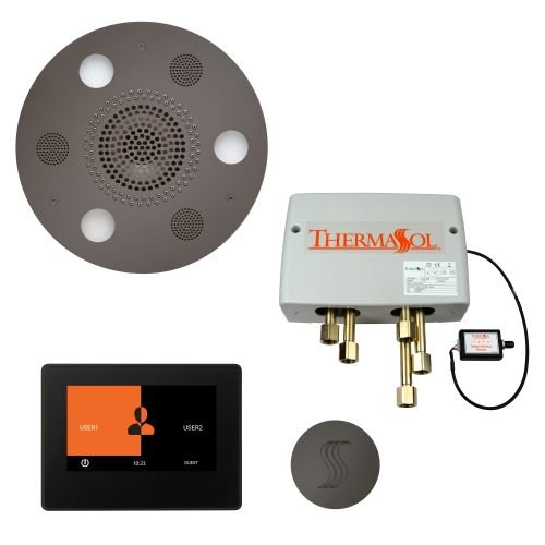 ThermaSol TT2 & Serenity Total Wellness Package ThermaTouch2 Control, Serenity Advanced Rainhead, SteamVection Steamhead, Digital Shower Valve - West Coast Saunas - TWP7R-BN