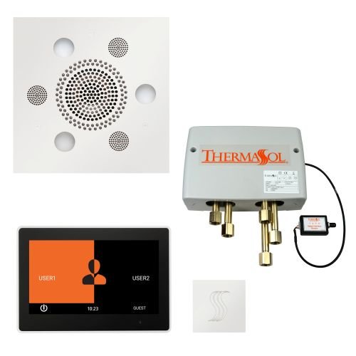 ThermaSol TT2 & Serenity Total Wellness Package ThermaTouch2 Control, Serenity Advanced Rainhead, SteamVection Steamhead, Digital Shower Valve - West Coast Saunas - TWP10US-WHT