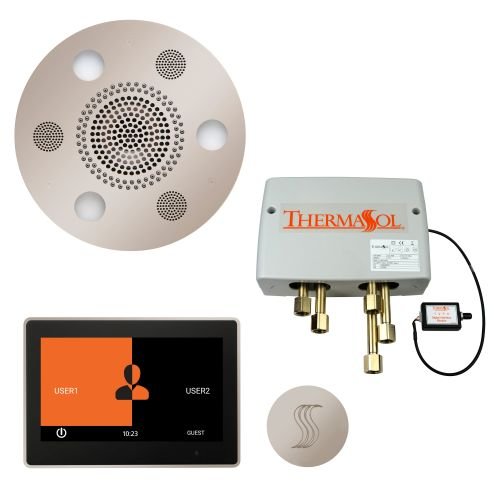 ThermaSol TT2 & Serenity Total Wellness Package ThermaTouch2 Control, Serenity Advanced Rainhead, SteamVection Steamhead, Digital Shower Valve - West Coast Saunas - TWP10UR-PN