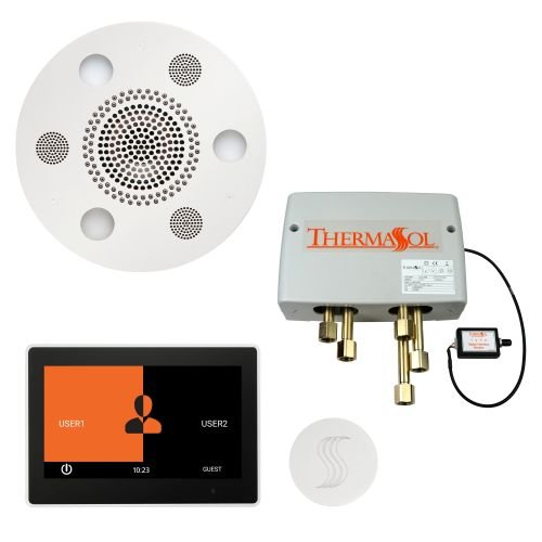 ThermaSol TT2 & Serenity Total Wellness Package ThermaTouch2 Control, Serenity Advanced Rainhead, SteamVection Steamhead, Digital Shower Valve - West Coast Saunas - TWP10UR-WHT
