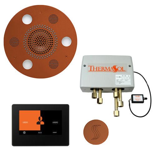 ThermaSol TT2 & Serenity Total Wellness Package ThermaTouch2 Control, Serenity Advanced Rainhead, SteamVection Steamhead, Digital Shower Valve - West Coast Saunas - TWP7R-ACOP