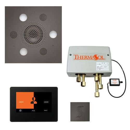 ThermaSol TT2 & Serenity Total Wellness Package ThermaTouch2 Control, Serenity Advanced Rainhead, SteamVection Steamhead, Digital Shower Valve - West Coast Saunas - TWP7S-BN