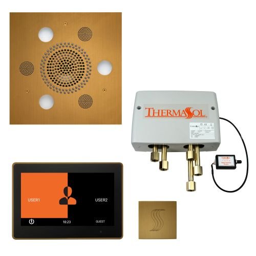 ThermaSol TT2 & Serenity Total Wellness Package ThermaTouch2 Control, Serenity Advanced Rainhead, SteamVection Steamhead, Digital Shower Valve - West Coast Saunas - TWP10US-AB
