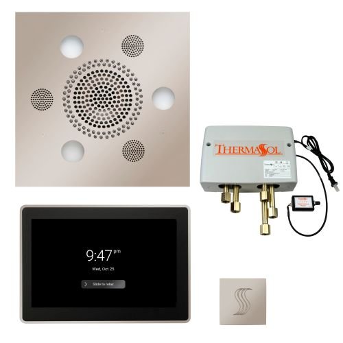 ThermaSol TT2 & Serenity Total Wellness Package ThermaTouch2 Control, Serenity Advanced Rainhead, SteamVection Steamhead, Digital Shower Valve - West Coast Saunas - TWP15US-PN