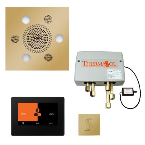 ThermaSol TT2 & Serenity Total Wellness Package ThermaTouch2 Control, Serenity Advanced Rainhead, SteamVection Steamhead, Digital Shower Valve - West Coast Saunas - TWP7S-PB