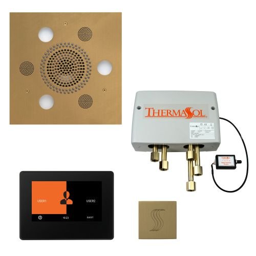 ThermaSol TT2 & Serenity Total Wellness Package ThermaTouch2 Control, Serenity Advanced Rainhead, SteamVection Steamhead, Digital Shower Valve - West Coast Saunas - TWP7S-SB