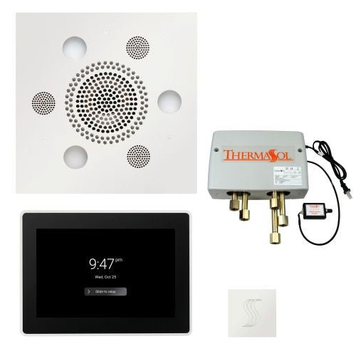 ThermaSol TT2 & Serenity Total Wellness Package ThermaTouch2 Control, Serenity Advanced Rainhead, SteamVection Steamhead, Digital Shower Valve - West Coast Saunas - TWP15US-WHT