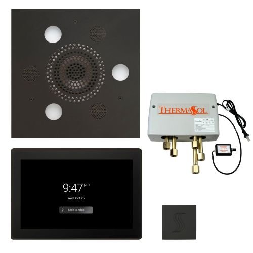 ThermaSol TT2 & Serenity Total Wellness Package ThermaTouch2 Control, Serenity Advanced Rainhead, SteamVection Steamhead, Digital Shower Valve - West Coast Saunas - TWP15US-MB