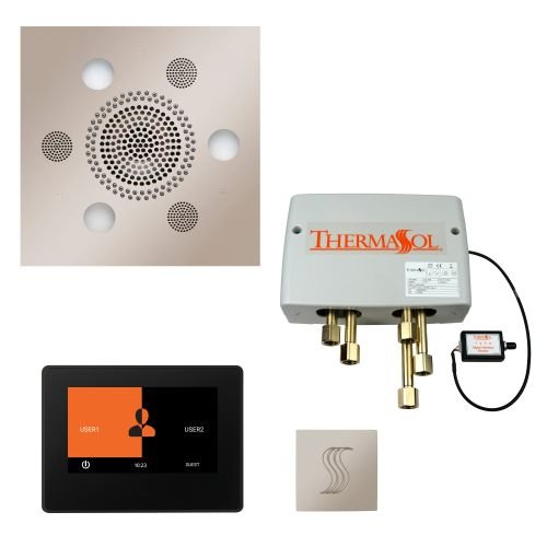 ThermaSol TT2 & Serenity Total Wellness Package ThermaTouch2 Control, Serenity Advanced Rainhead, SteamVection Steamhead, Digital Shower Valve - West Coast Saunas - TWP7S-PN