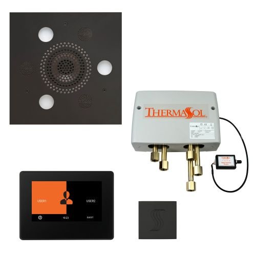 ThermaSol TT2 & Serenity Total Wellness Package ThermaTouch2 Control, Serenity Advanced Rainhead, SteamVection Steamhead, Digital Shower Valve - West Coast Saunas - TWP7S-MB