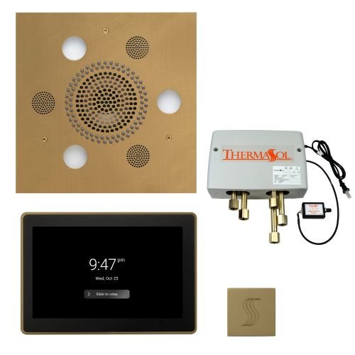 ThermaSol TT2 & Serenity Total Wellness Package ThermaTouch2 Control, Serenity Advanced Rainhead, SteamVection Steamhead, Digital Shower Valve - West Coast Saunas - TWP15US-SB