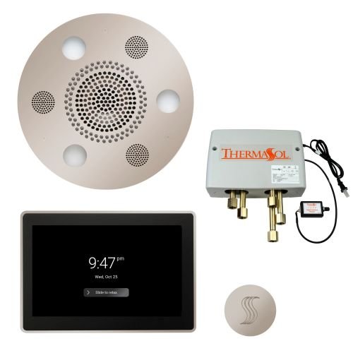 ThermaSol TT2 & Serenity Total Wellness Package ThermaTouch2 Control, Serenity Advanced Rainhead, SteamVection Steamhead, Digital Shower Valve - West Coast Saunas - TWP15UR-PN