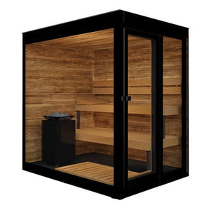 ThermaSol Vera Sauna Cabin Fully Assembled Outdoor Sauna, Tinted Parsol Glass, Up to 3 Persons - West Coast Saunas - 14-VERADL