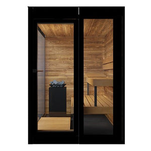 ThermaSol Vera Sauna Cabin Fully Assembled Outdoor Sauna, Tinted Parsol Glass, Up to 3 Persons - West Coast Saunas - 14-VERADL