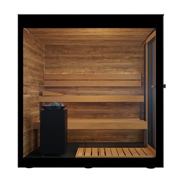 ThermaSol Vera Sauna Cabin Fully Assembled Outdoor Sauna, Tinted Parsol Glass, Up to 3 Persons - West Coast Saunas - 14-VERADL