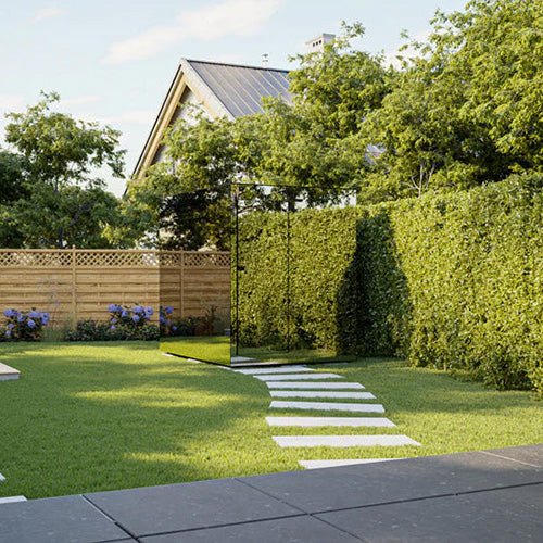 ThermaSol Vue Sauna Cabin Fully Assembled Outdoor Sauna, Mirrored Glass, Up to 4 Persons - West Coast Saunas - 14-VUEDL