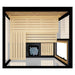 ThermaSol Vue Sauna Cabin Fully Assembled Outdoor Sauna, Mirrored Glass, Up to 4 Persons - West Coast Saunas - 14-VUEDL