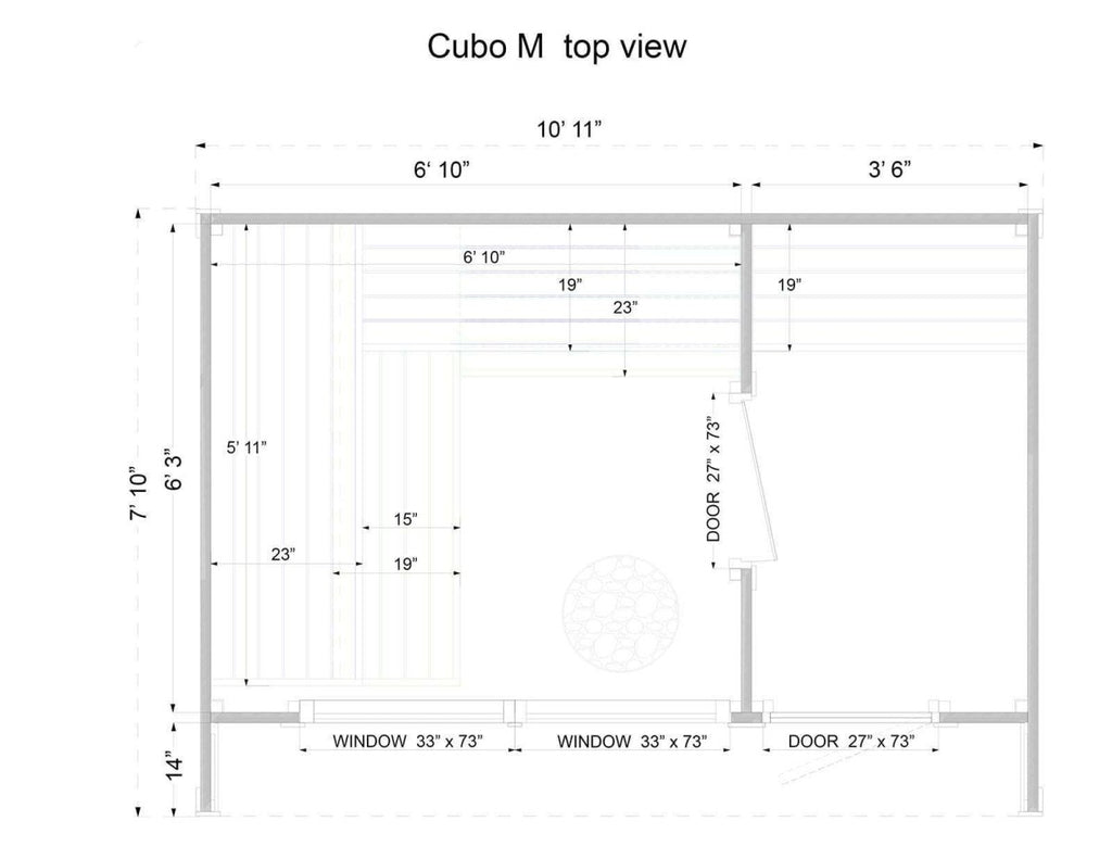 Thermowood 4 to 6 Person Two Room Cube Sauna Kit - Cubo M - West Coast Saunas - BS - CUBO - M