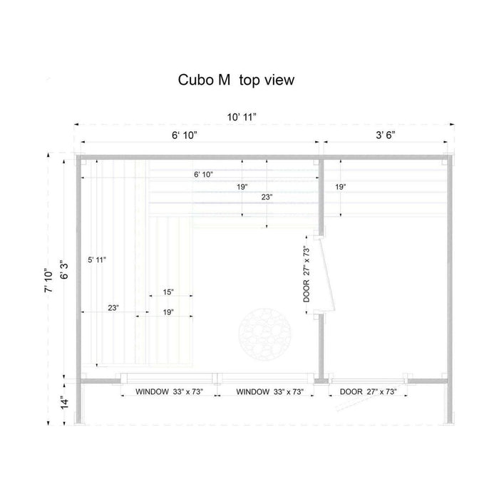 Thermowood 4 to 6 Person Two Room Cube Sauna Kit - Cubo M - West Coast Saunas - BS - CUBO - M