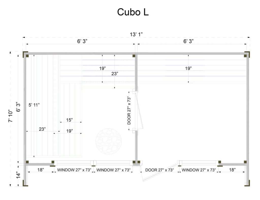 Thermowood 5 Person Two Room Cube Sauna Kit - Cubo L - West Coast Saunas - BS - CUBO - L