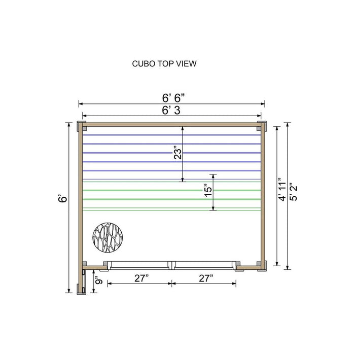 Tiny Thermowood Cube 3 Person Sauna Kit - Cubo XXS - West Coast Saunas - BS - CUBO - XXS