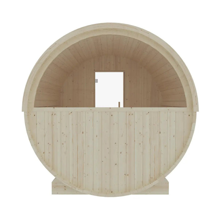 Turku Finnish Barrel Sauna with Terrace and WiFi Heater - Finnish Sauna Builders - West Coast Saunas - sku-47595062264049