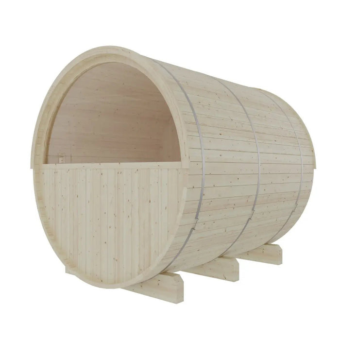 Turku Finnish Barrel Sauna with Terrace and WiFi Heater - Finnish Sauna Builders - West Coast Saunas - sku-47595062264049